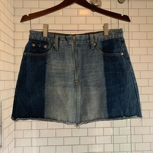 Color Block Jean Skirt